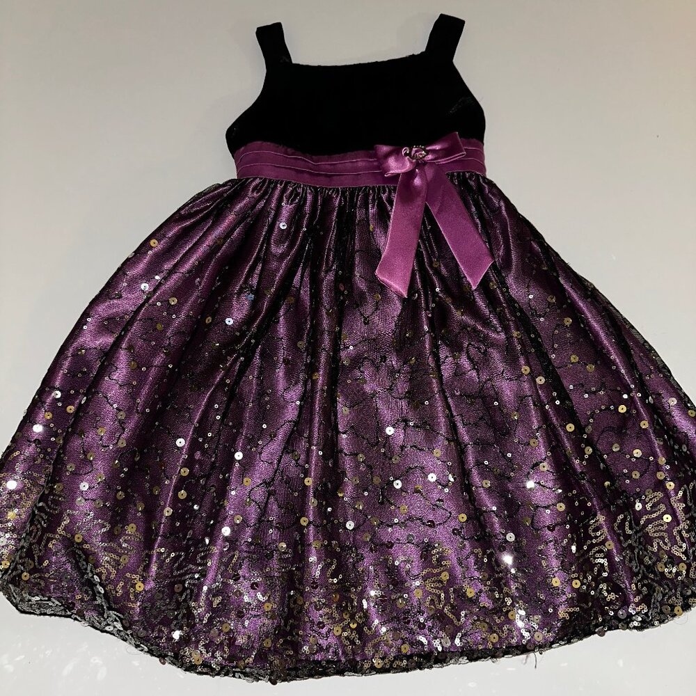 LOVE Girls Size 6 Purple Layered Formal Style Sleeveless Sequined Dress